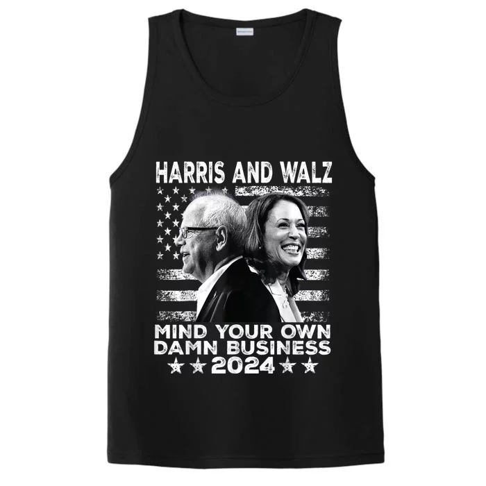 Harris Walz 2024 Mind Your Own Damn Business Performance Tank