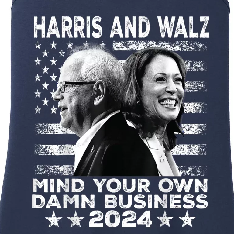 Harris Walz 2024 Mind Your Own Damn Business Ladies Essential Tank