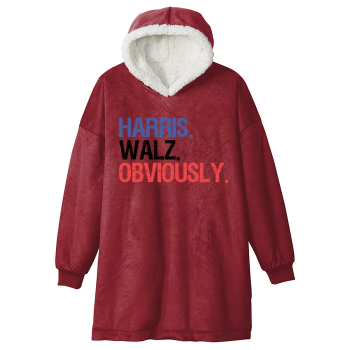 Harris Walz 24 Kamala Harris Madam President 2024 Election Gift Hooded Wearable Blanket