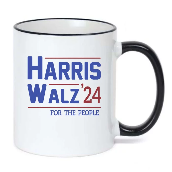 Harris Walz 2024 President American Flag Kamala Harris Waltz Black Color Changing Mug