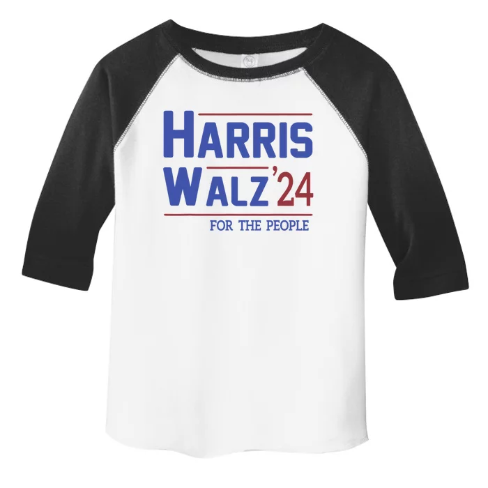 Harris Walz 2024 President American Flag Kamala Harris Waltz Toddler Fine Jersey T-Shirt