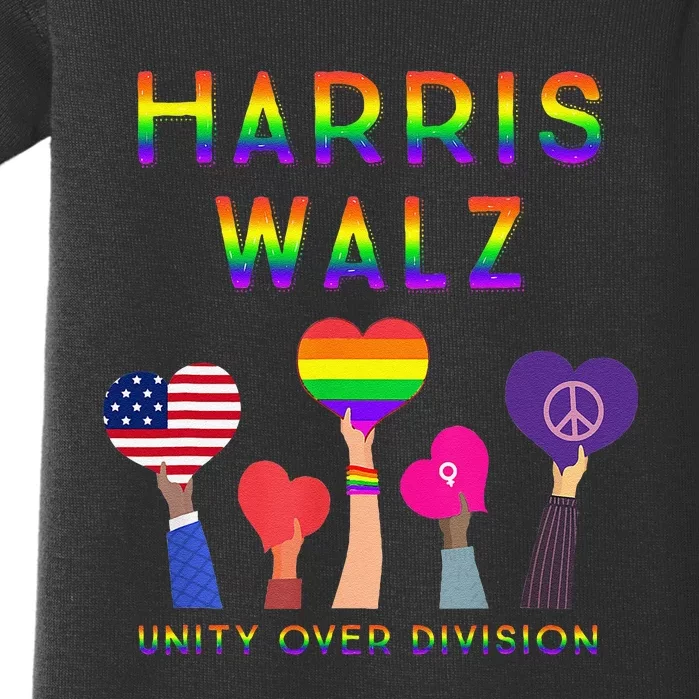 Harris Waltz 2024 Unity Over Division Kamala Harris Tim Walz Baby Bodysuit