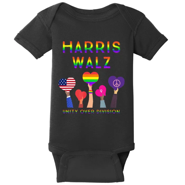 Harris Waltz 2024 Unity Over Division Kamala Harris Tim Walz Baby Bodysuit