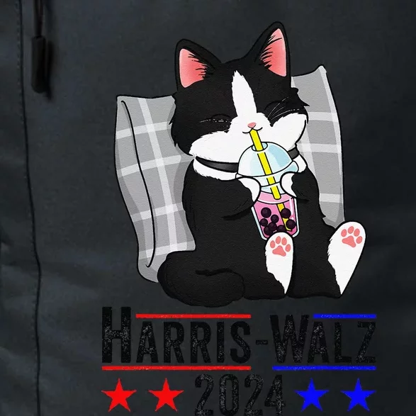 Harris Walz 2024 Funny Cat Graphic Kamala Harris Tim Waltz Daily Commute Backpack