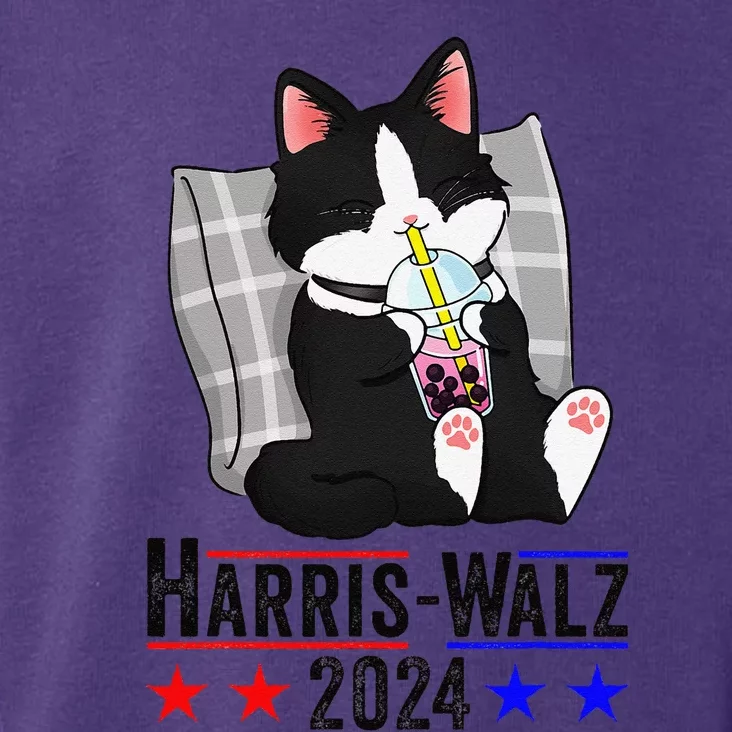 Harris Walz 2024 Funny Cat Graphic Kamala Harris Tim Waltz Toddler Hoodie