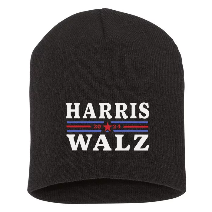 Harris Waltz 2024 Election Kamala Harris Tim Waltz 2024 Gift Short Acrylic Beanie