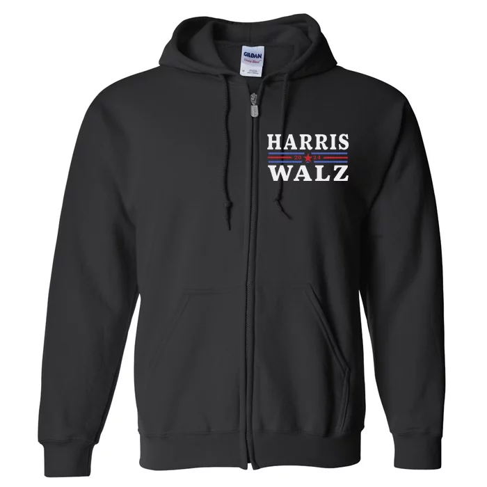 Harris Waltz 2024 Election Kamala Harris Tim Waltz 2024 Gift Full Zip Hoodie