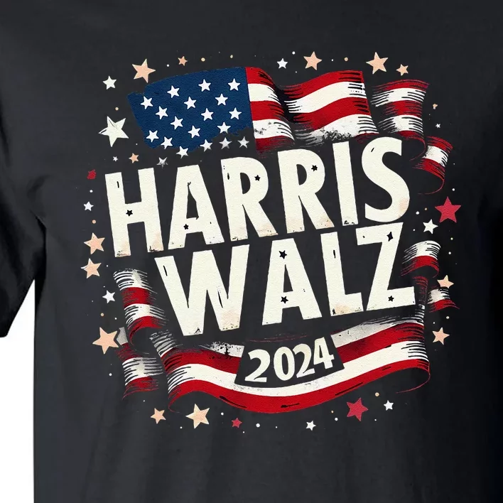 Harris Walz 2024 Usa Flag Kamala Harris Tom Walz Tall T-Shirt