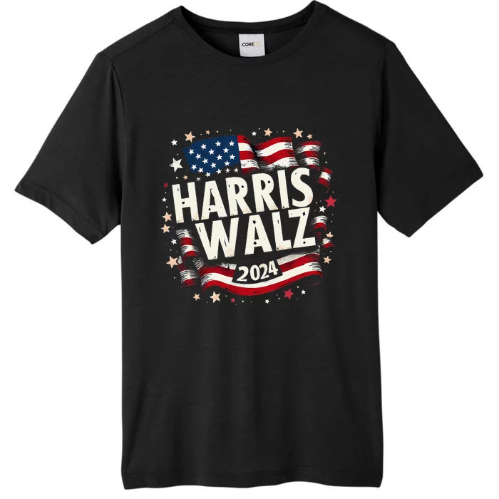 Harris Walz 2024 Usa Flag Kamala Harris Tom Walz ChromaSoft Performance T-Shirt