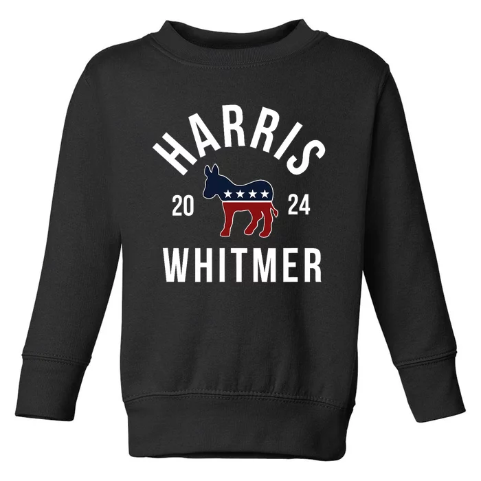 Harris Whitmer 2024 Vote Kamala Harris Gretchen Whitmer 24 Toddler Sweatshirt