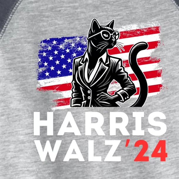 Harris Walz 2024 Coool Cat Election Kamala Harris Tim Waltz Gift Toddler Fine Jersey T-Shirt