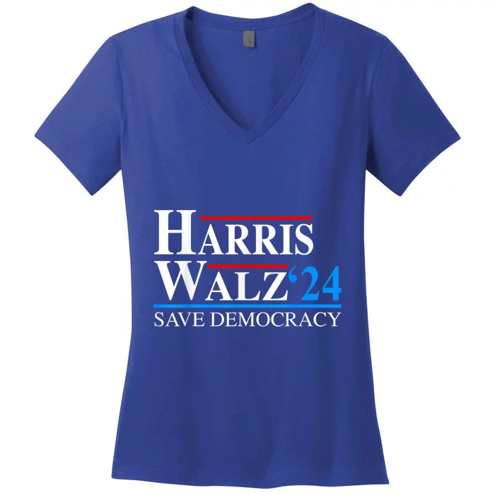 Harris Waltz 2024 Vice President Kamala Harris Tim Walz 2024 Women's V-Neck T-Shirt