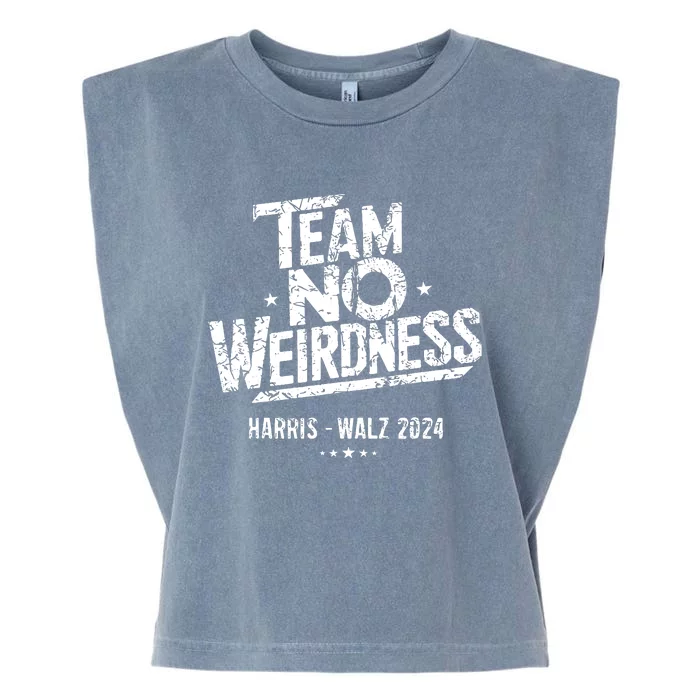 Harris Walz 2024 Team No Weirdness Funny Kamala Tim Waltz Garment-Dyed Women's Muscle Tee