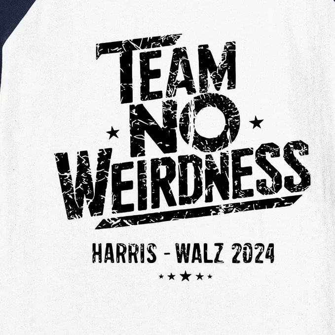 Harris Walz 2024 Team No Weirdness Funny Kamala Tim Waltz Baseball Sleeve Shirt