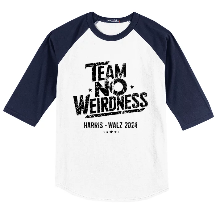 Harris Walz 2024 Team No Weirdness Funny Kamala Tim Waltz Baseball Sleeve Shirt