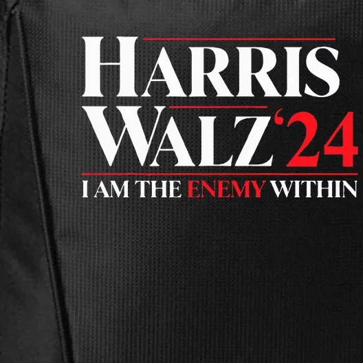 Harris Walz 24 I Am The Enemy Within Retro Usa Costume City Backpack