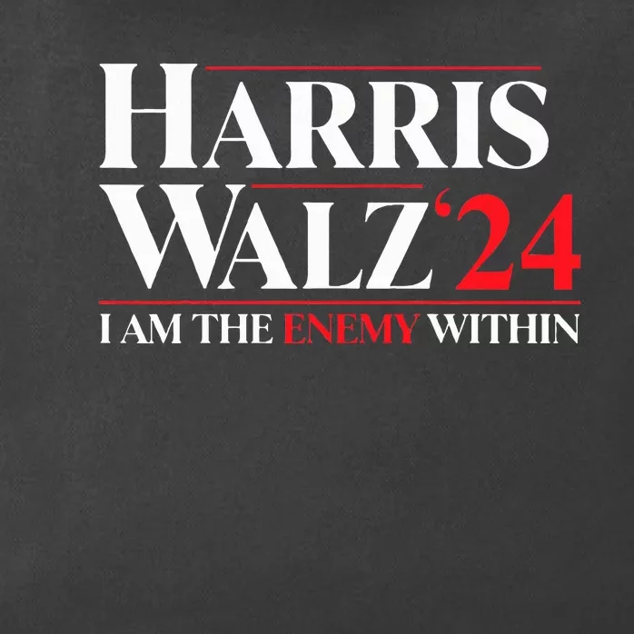 Harris Walz 24 I Am The Enemy Within Retro Usa Costume Zip Tote Bag