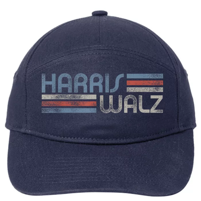 Harris Walz 2024 Retro Faded Stripes Harris Waltz 2024 7-Panel Snapback Hat