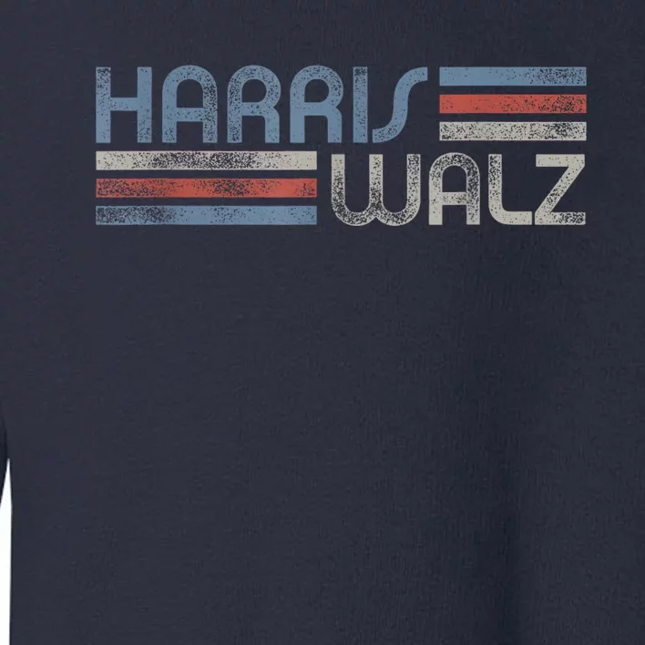 Harris Walz 2024 Retro Faded Stripes Harris Waltz 2024 Toddler Sweatshirt