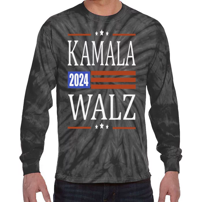 Harris Waltz 2024  Kamala Harris Tim Waltz 2024 Tie-Dye Long Sleeve Shirt