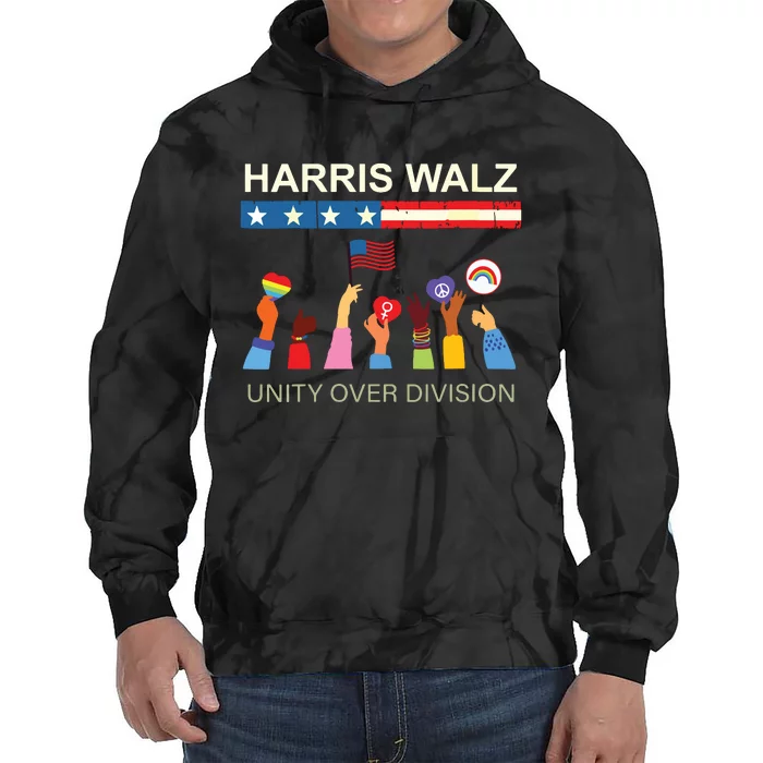 Harris Waltz 2024 Unity Over Division Tie Dye Hoodie