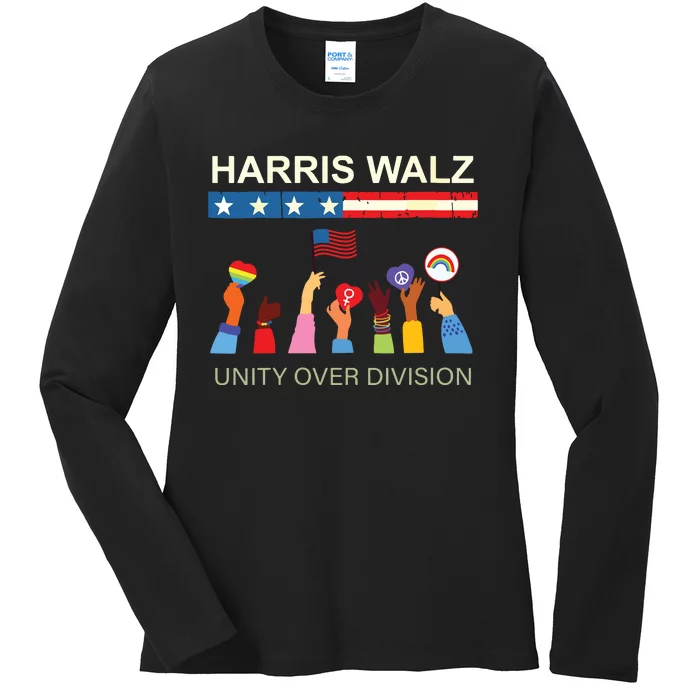 Harris Waltz 2024 Unity Over Division Ladies Long Sleeve Shirt