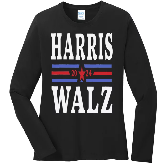 Harris Waltz 2024 Election Kamala Harris Tim Waltz 2024 Ladies Long Sleeve Shirt