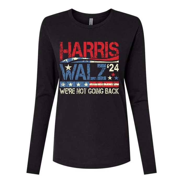 Harris Walz 2024 Kamala Harris 2024 Tim Walz 2024 Usa Flag Womens Cotton Relaxed Long Sleeve T-Shirt