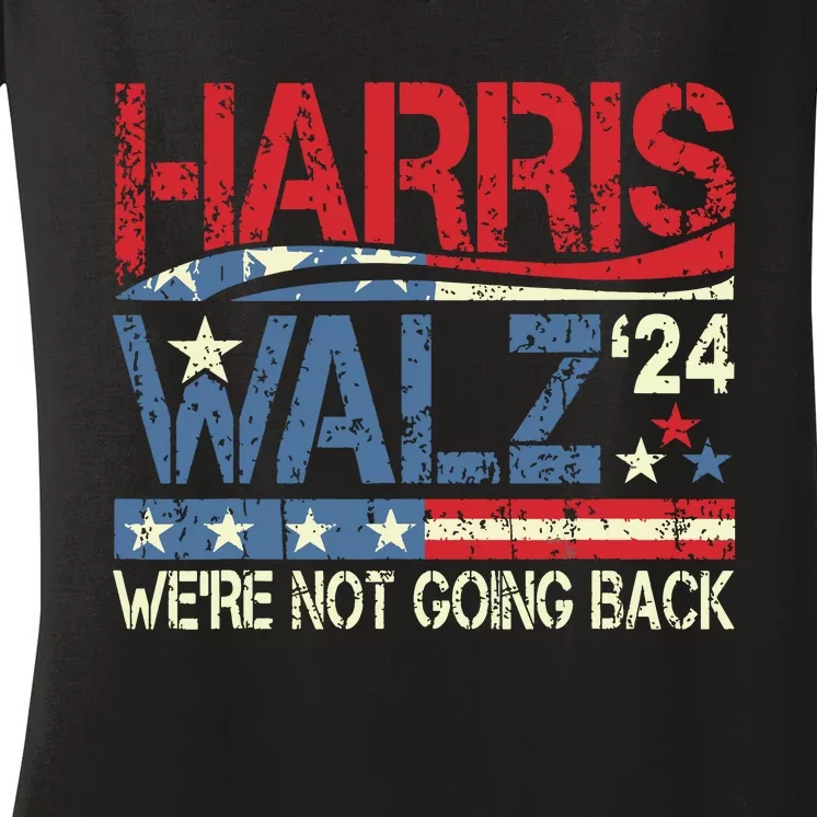 Harris Walz 2024 Kamala Harris 2024 Tim Walz 2024 Usa Flag Women's V-Neck T-Shirt