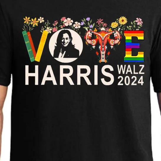 Harris Walz 24 Vote Books Reproductive Rights Lgbt Election Pajama Set