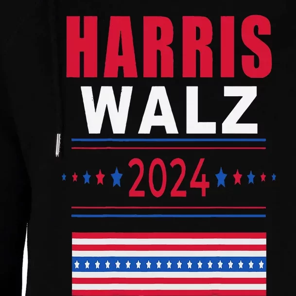 Harris Walz 2024 Kamala And Tim President Campaign Womens Funnel Neck Pullover Hood