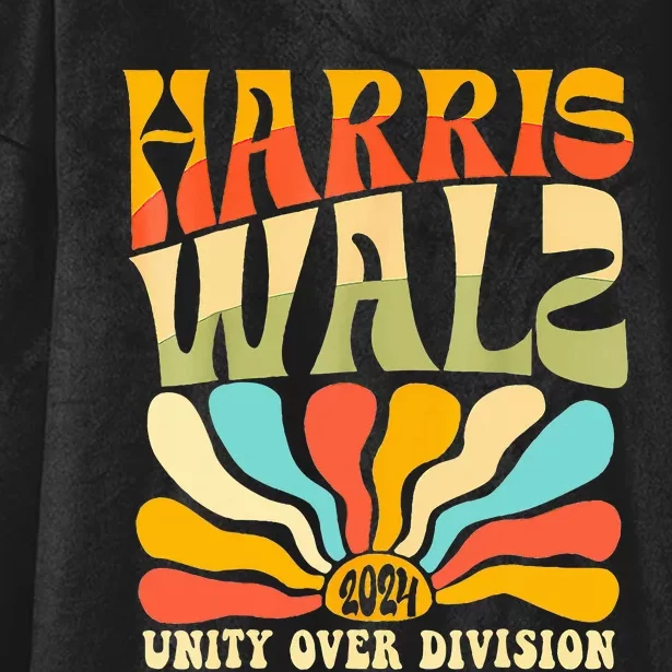 Harris Waltz 2024 Unity Over Division Boho Aesthetic Hooded Wearable Blanket