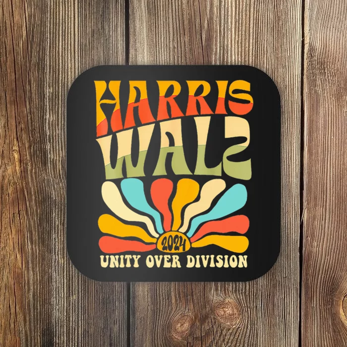 Harris Waltz 2024 Unity Over Division Boho Aesthetic Coaster