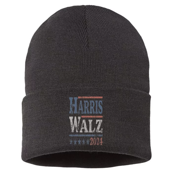 Harris Walz 2024 Election Kamala Harris Tim Waltz 2024 Sustainable Knit Beanie