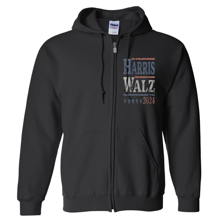 Harris Walz 2024 Election Kamala Harris Tim Waltz 2024 Full Zip Hoodie