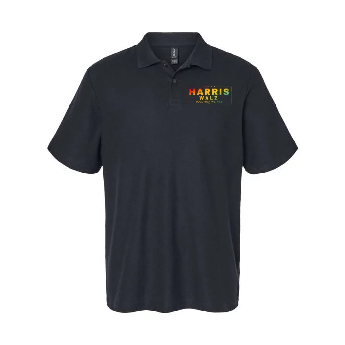 Harris Walz 2024 Together We Rise Lgbt Softstyle Adult Sport Polo