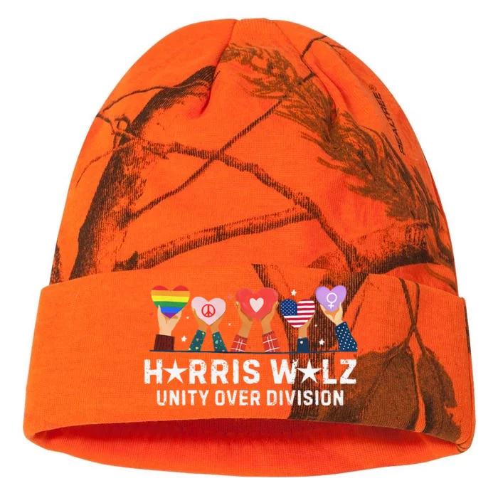 Harris Walz 2024 Unity Over Division Harris Walz 2024 Kati - 12in Camo Beanie