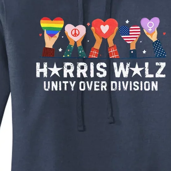 Harris Walz 2024 Unity Over Division Harris Walz 2024 Women's Pullover Hoodie