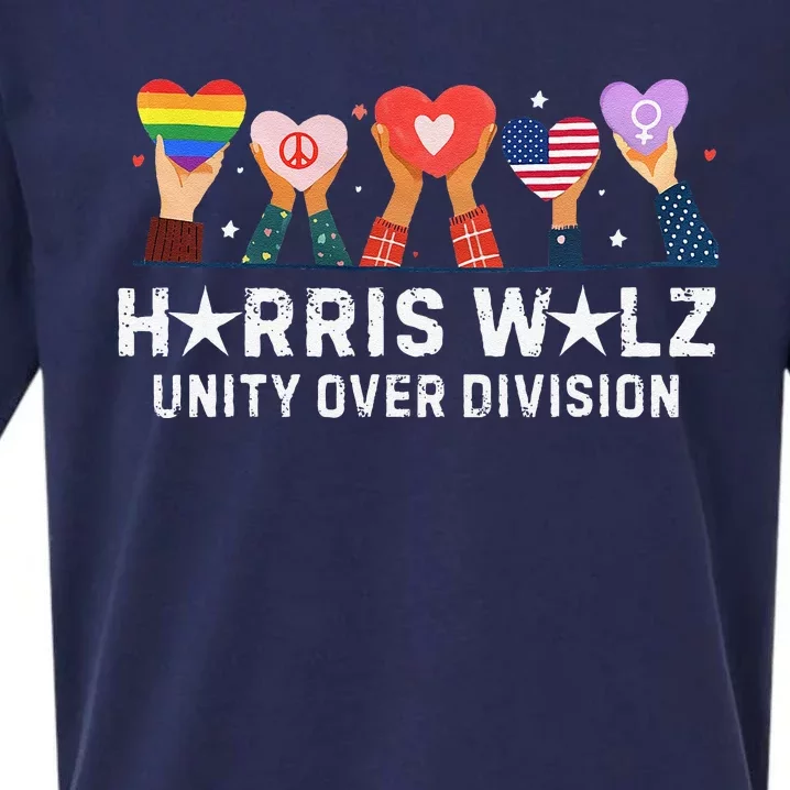 Harris Walz 2024 Unity Over Division Harris Walz 2024 Sueded Cloud Jersey T-Shirt