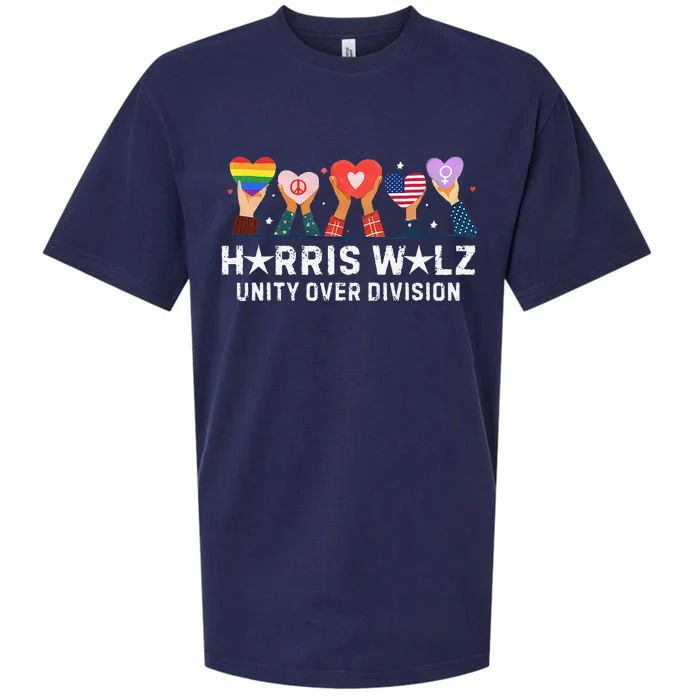 Harris Walz 2024 Unity Over Division Harris Walz 2024 Sueded Cloud Jersey T-Shirt