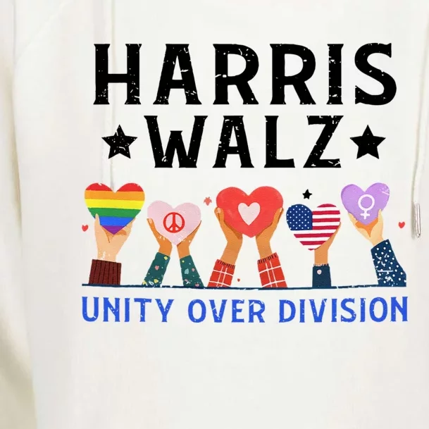 Harris Walz 2024 Unity Over Division Harris Walz 2024 Womens Funnel Neck Pullover Hood