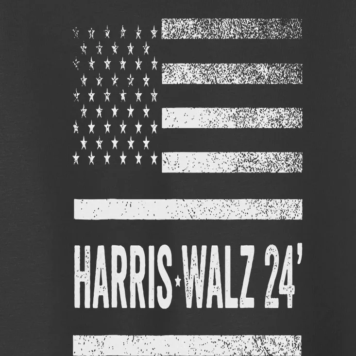 Harris Walz 2024 Election Kamala Tim Waltz American Flag Toddler T-Shirt