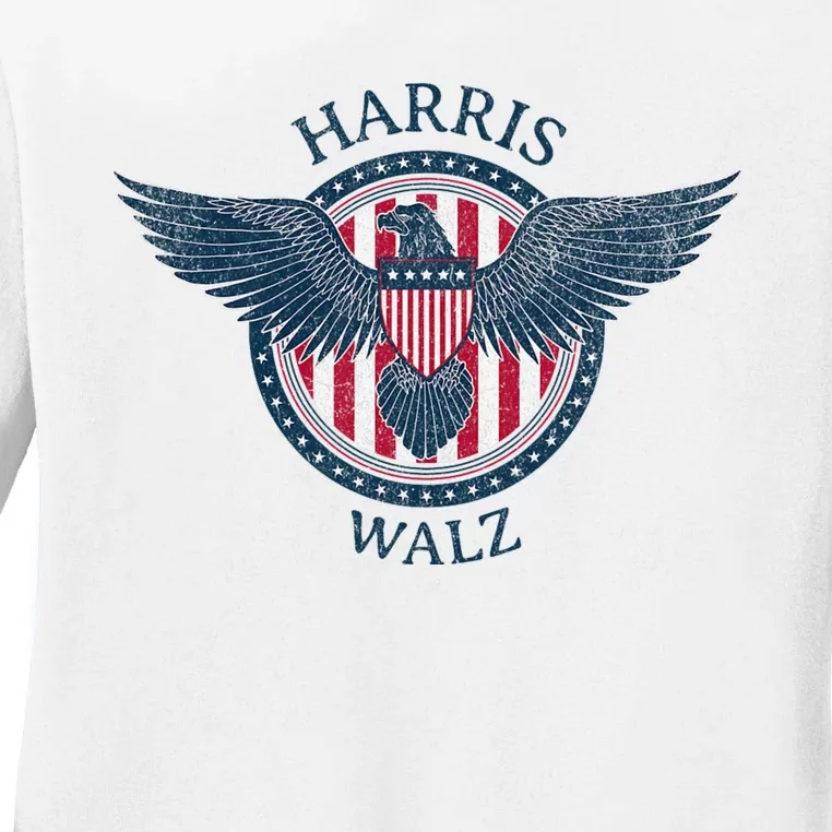 Harris Walz 2024 Election Kamala Harris Tim Walz Waltz Ladies Long Sleeve Shirt