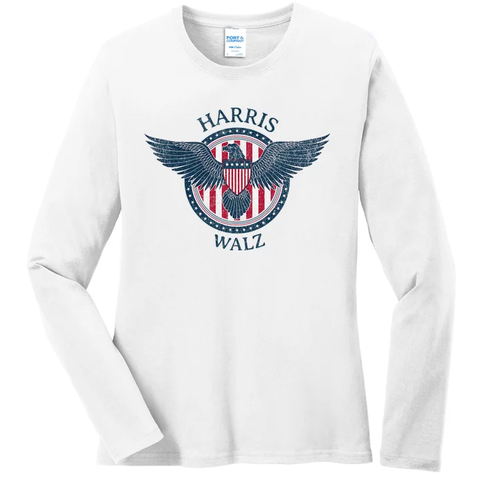 Harris Walz 2024 Election Kamala Harris Tim Walz Waltz Ladies Long Sleeve Shirt