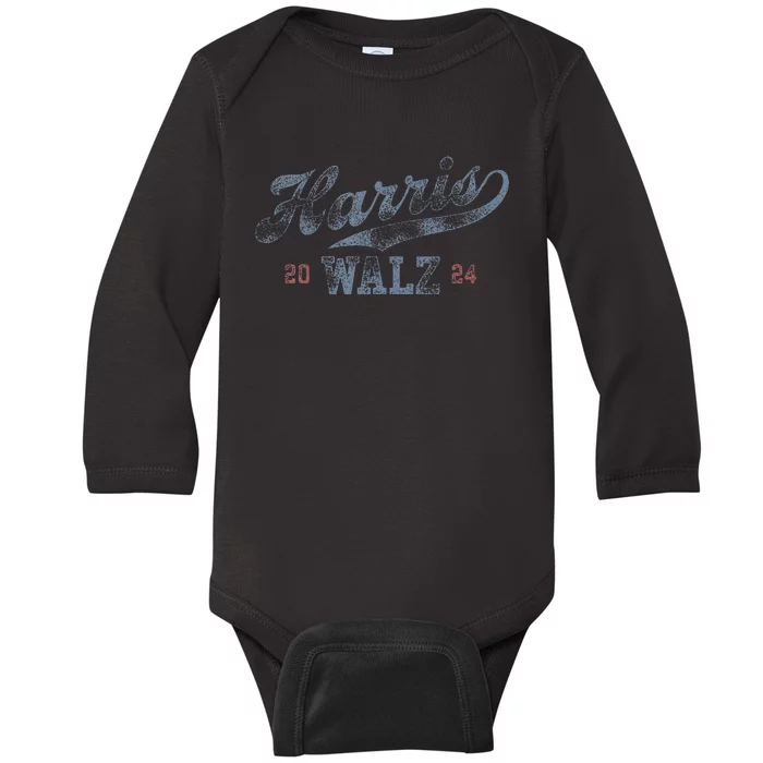 Harris Waltz 2024 Baseball Script Women Harris Waltz 2024 Baby Long Sleeve Bodysuit