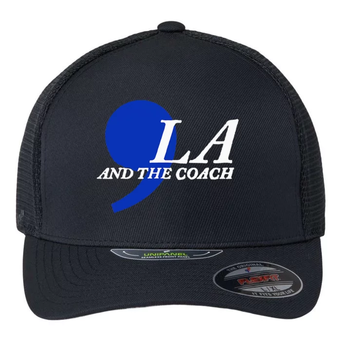 Harris Walz 2024 Comma La And The Coach Flexfit Unipanel Trucker Cap