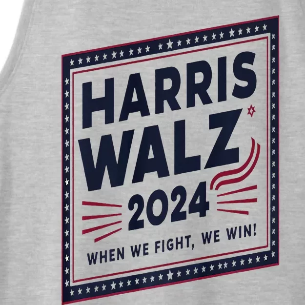 Harris Walz 2024 When We Fight We Win 2024 Democrat Ticket Premium Ladies Tri-Blend Wicking Tank