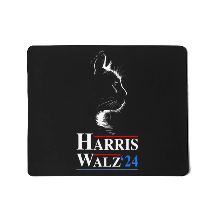 Harris Waltz 2024 Election Funny Cat Kamala Harris Tim Walz Mousepad