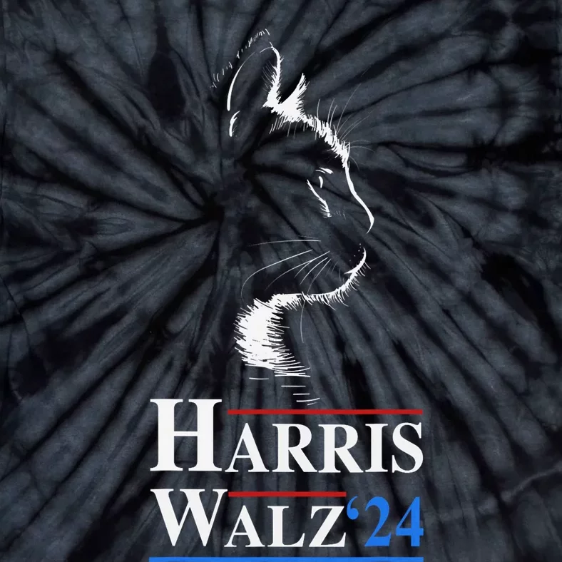 Harris Waltz 2024 Election Funny Cat Kamala Harris Tim Walz Tie-Dye T-Shirt