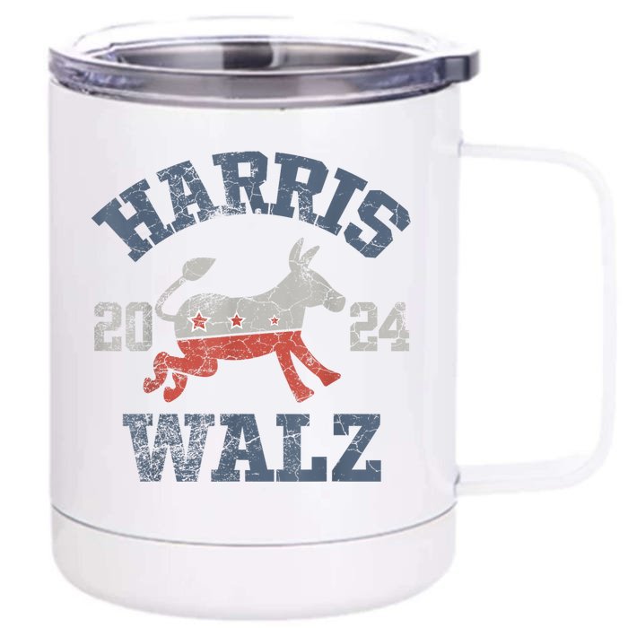 Harris Waltz 2024 Election Kamala Harris Tim Waltz 2024 Front & Back 12oz Stainless Steel Tumbler Cup